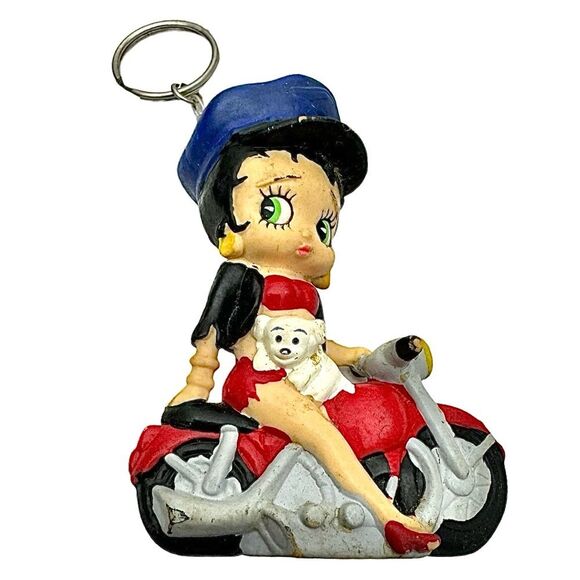 Gorgeous collectible and vintage Betty Boop with a motorcycle keychain, keyring. - Picture 1 of 3